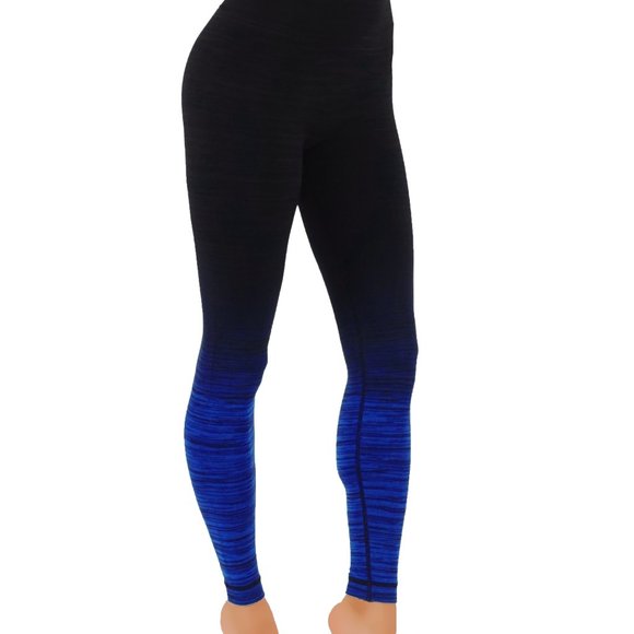 Ombré style long leggings black and blue - Picture 2 of 4